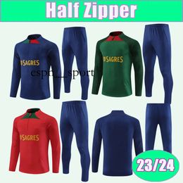 espnsport 23 24 JOAO FELIX PEPE BERMARDO Half Zipper Training Clothes Soccer Jerseys B. FERNANDES J.MOUTINHO RUBEN NEVES Football Shirts Uniforms