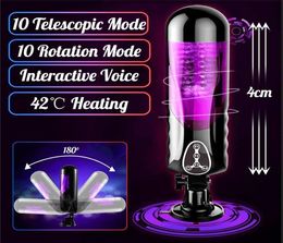 Meselo Strong Thrusting Intelligent Heated Male Masturbator For Man Interaction Voice Connect Headset Rotating Sex Toys For Men CX3413521