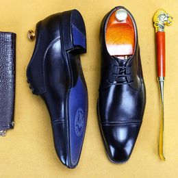Handmade Mens Wingtip Oxford Shoes Genuine Calfskin Leather Cap Toe Dress Classic Business Formal Derby For Men 240110