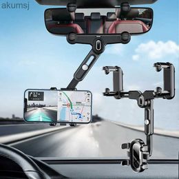 Cell Phone Mounts Holders Car Rearview Mirror Holder Adjustable Mount for Mobile GPS Support Stand Automobile Interior Accessorie YQ240110