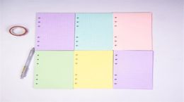 5 Colours Product A6 Loose Leaf Solid Colour Notebook Refill Spiral Binder Index Page Daily Planner Line Grid Blank Agenda Office Ac8372527