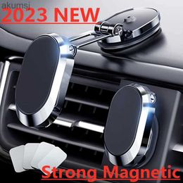 Cell Phone Mounts Holders 2023 Car Phone Holder Magnet Smartphone Mobile Stand Cell GPS Support For 13 12 XR Mi LG YQ240110