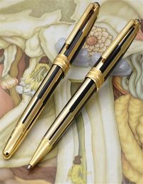 High quality brand new black and gold stripes roller ball pen ballpoint pens luxury Fountain pen whole gift 8028749