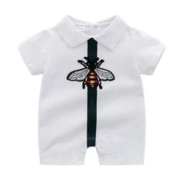 Designer Baby Pagliaccetti Neonato Tute con colletto rovesciato Tute in cotone per bambini Ragazzo Ragazza Vestiti Ape Tutina per neonato