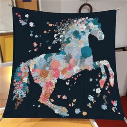 New Colour Horse Small Silk Scarf Twill Silk Small Scarf Digital Printing Square Scarf Light Luxury Scarfs Wholesale