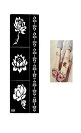 Whole1 Sheet Temporary Black Henna Lotus Flowers Stencil Tattoo Bracelet Lace Design Sex Women Makeup Tip Body Art Sticker Pa2676853