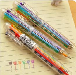 New Arrival Novelty Multicolor Ballpoint Pen Multifunction 6 In1 Colourful Stationery Creative School Supplies G11895266677