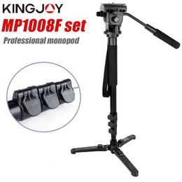 Monopods Kingjoy Aluminium Camera Monopod with Tripod Base Professional Video Monopod Head Stand Set for Camcorder Canon Nikon Sony Dslrs