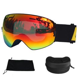 LOCLE Ski Goggles Men Women Double Layers UV400 Anti-fog Ski Eyewear Skiing Glasses Snowboard Skateboard Motocross Ski Masks 240109