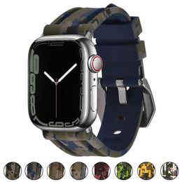 Accessories Digital Camo Rubber Band for Apple Watch 45mm 41mm 44mm 40mm 42mm 38mm Silicone Strap Series 7 6 SE 5 4 Sport Bracelet