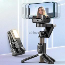 Selfie Monopods 360 Rotation Following shooting Mode Gimbal Stabiliser Selfie Stick Tripod gimbal For Phone Smartphone live photography YQ240110