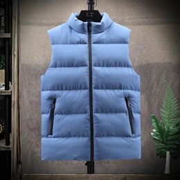 Autumn and Winter Down Cotton Vest Men Thickened Plus Size Vests Loose Outer Warm Jacket Undershirt with Collar 240109