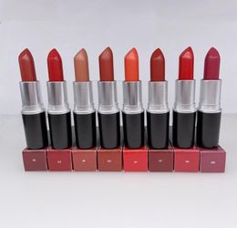 Matte Lipstick Color Box 3g REAL ALUMINUM Tube Natural Waterproof Shimmer Satin Lipsticks Makeup Top Quality Longlasting Creamy C4933655