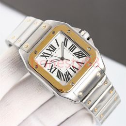 Men's watch 35mm 100 square luxury designer automatic mechanical Wristwatches stainless steel strap folding buckle Montre De 2353