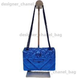 Shoulder Bags Women Handbag Blue Eagle Head On The Front Flap Cross Body Bag Lady Fashion Shoulder Handbag Eagle Metal Luxury Design T240116