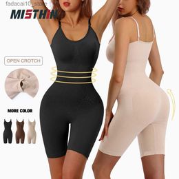 Waist Tummy Shaper MISTHIN Women Full Body Shaper Tummy Control Long Panties Seamless Bodysuit Strap Compression Bra Plus Underwear Slimming Shorts Q240110