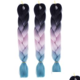 Synthetic Hair Extensions Big Braid Colorf High Temperature Fiber 100G Dirty Braids 11 55 54 Color Drop Delivery Products Dhepk