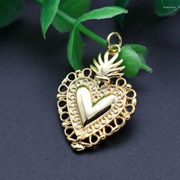 Pendant Necklaces Bulk Jewellery Wholesale Delicate Remain Colour Silver Gold Plating Hollow Heart For Women Necklace