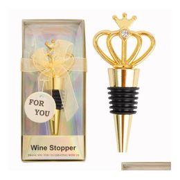 Party Favour Diamond Crown Wine Bottle Stopper Sier Stoppers Home Kitchen Bar Tool Metal Seal Wedding Guest Gifts Sn214 Drop Delivery Dhj7Z