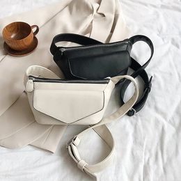 Casual Waist Bags for Women Leather Shoulder Bag Travel Small Chest Bag Women Fanny Pack Belt Purses Solid Color 240110