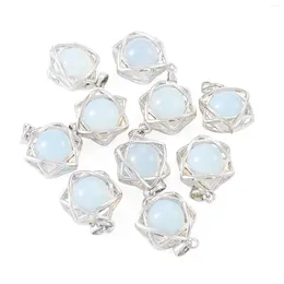 Pendant Necklaces 10pcs Natural Stone Pendants With Platinum Plated Brass Findings Star Of David Charms For Women Earring Necklace Jewellery