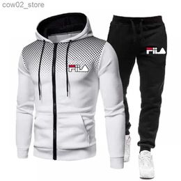 Men's Tracksuits Autumn Winter Discovery Men Suit New Brand Sports Printed Hoodie Sets Male Luxury Fleece Zip Casual Designer Sportswear Suits Q230111