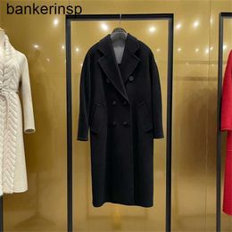 Luxury Coat Maxmaras 101801 Pure Wool Coat ((Anti season)) Cashmere Wool Coat Classic Black Premium New Customised Thick CoatNLOQXHRW