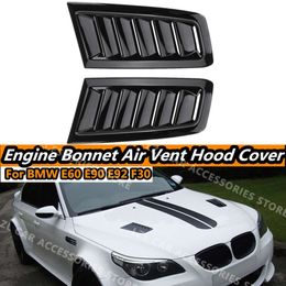 New 2X Engine Hood Vent For BMW E60 E90 E91 E92 E93 F30 F10 Louvers Air Scoop Bonnet Vent Cover Air Intake Cover Glossy Black