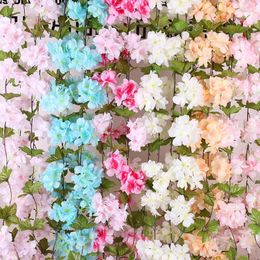 Decorative Flowers 2Pcs 233cm Cherry Blossom Vine Artificial Flower Rattan Wall Hanging Garland Home Garden Wedding Party Fake Ivy