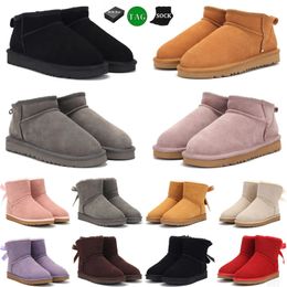 2024 Pantofole Tazz da donna Scivoli in pelliccia Classic Ultra Mini Platform Boot Tasman Les Petites Pelle scamosciata Misto lana Comfort Wint Ity Motion Design