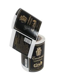 Custom Black and Gold Foil Label Package Wine Adhesive Stickers Roll Golden Stamping Front Back Side Labels9655044