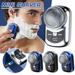 Mini Electric Travel Shaver For Men Pocket Size Portable Travel Car Home Razor Rechargeable Cordless Shaving Face Beard Razor 240110