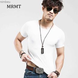 Men's T-Shirts 2023 Brand New Men's T Shirt Solid Colour V Collar Short Sleeved T-shirt For Man White Tights Tshirts Fit Body Top TeesL240110