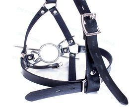 Stainless Steel Bondage ORing Spider Open Mouth Ring Gag Head Harness T892642745
