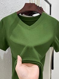 Women's T Shirts BOBOKATEER V-Neck Tee Shirt Femme Women Clothing Short Sleeve T-shirty Damskie Comfortable Camisetas Mujer Manga Corta