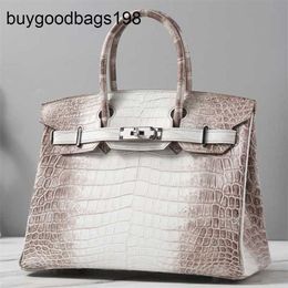 Himalayans Bags Himalayans Handbags Genuine Leather Himalayanss Bag Tote White Luxury Pure Handmade Highgrade Crocodile Skin Female Original Logo