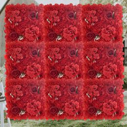 Decorative Flowers Flower Wall Backdrop Exquisite 3d Floral Artificial Rose Panel For Wedding Bridal Baby Shower Party Diy