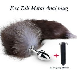 Cpwd Fox Tail Butt Metal Plug Long Anal Sex Toy Animal Roleplay Cosplay Fox Tail Sex Toys For Womanlesbiancouples Prostate SH1903905770