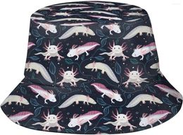 Berets Axolotl Bucket Hat Sun Protection H At Fisherman Ha T Summer Travel Beach A For Men Women Outdoor