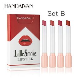 HANDAIYAN 4pcsset Smoke Tube Cigarette Lipstick Sets Cute Matte Fog Surface Sexy Creative Lip Batom Makeup Maquillaje6870692