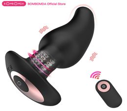 Radiocontrolled Rotation Anal Plug Vibrator Male Prostate Massager 10 Speeds Vibrating Butt plug Dildo Anal Toys For Men Women CX8270015