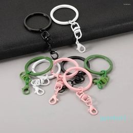 Keychains 100 pcs Metal Colourful Keyring Keychain Split Rings Key Ring Lobster Clasp Pendant Chains Climbing Buckle Carabiner