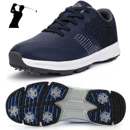 Waterproof Golf Shoes for Men Spikeless Outdoor Sport Training Sneakers Classic Mens Trainers Big Size 13 14 240109