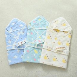 Blankets Baby Blanket Infant Muslin Cotton Breathable Envelop Swaddle Wrap For Born Hooded Sleepsack Sleeping B