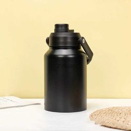 water bottle 64/128oz Water Bottle Insulated Stainless Steel Vacuum Water Jugs Double Wall Leak-Proof Thermo Mug For Outdoor Camping Sports YQ240110