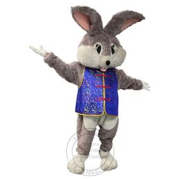 Halloween Cute Grey Rabbit mascot Costume for Party Cartoon Character Mascot Sale free shipping support customization