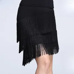 Stage Wear Latin Dance Skirt Adult Half Women Tassel Short Women's Irregular Clothing Fringe