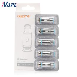 Bobina de malha Aspire AF para Flexus Q Kit Múltiplas opções de resistência 0,6ohm/1,0ohm Estrutura de bobina de malha 5 unidades/pacote