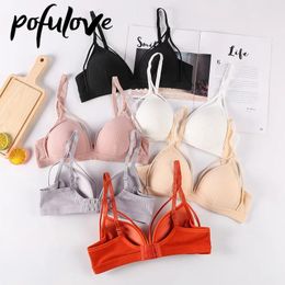 Jeans Women Bra Sexy Wireless Female Underwear A B C Cup Lingerie Solid Ultrathin Brassiere Onepiece Tube Top Bralette