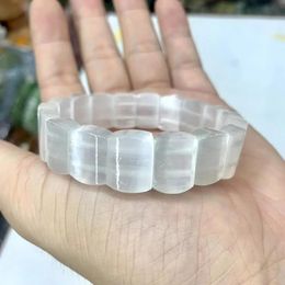 Bangles White Calcite / Selenite Stone Beads Bracelet Natural Gemstone Jewelry Bangle For Women For Gift Wholesale